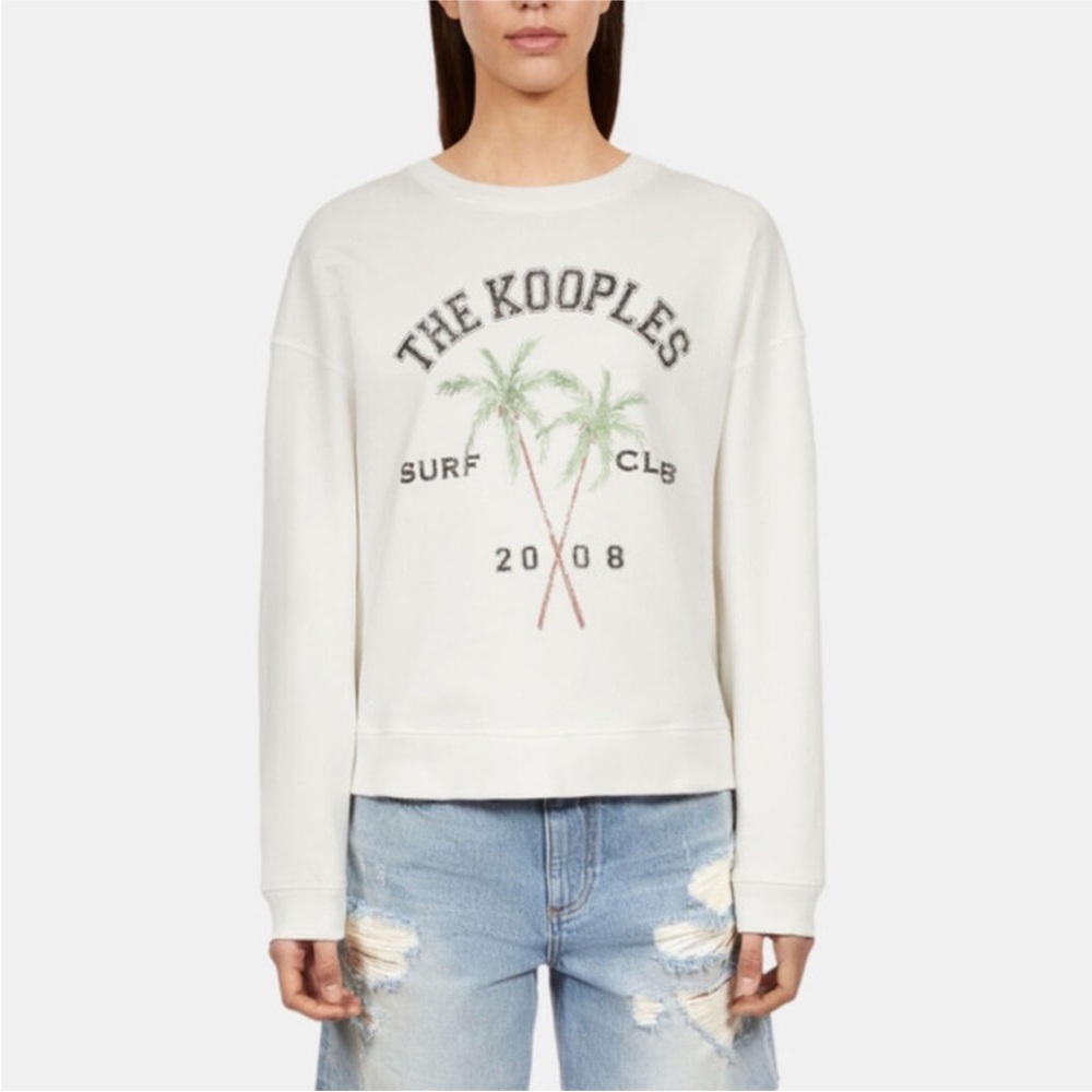 The Kooples Ecru Surf Club Sweatshirt